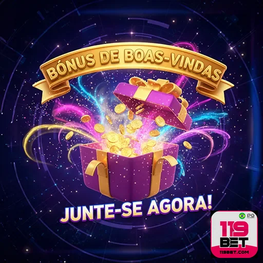 Banner promocional de bônus no site 119bet, destaque com ofertas especiais para novas apostas.